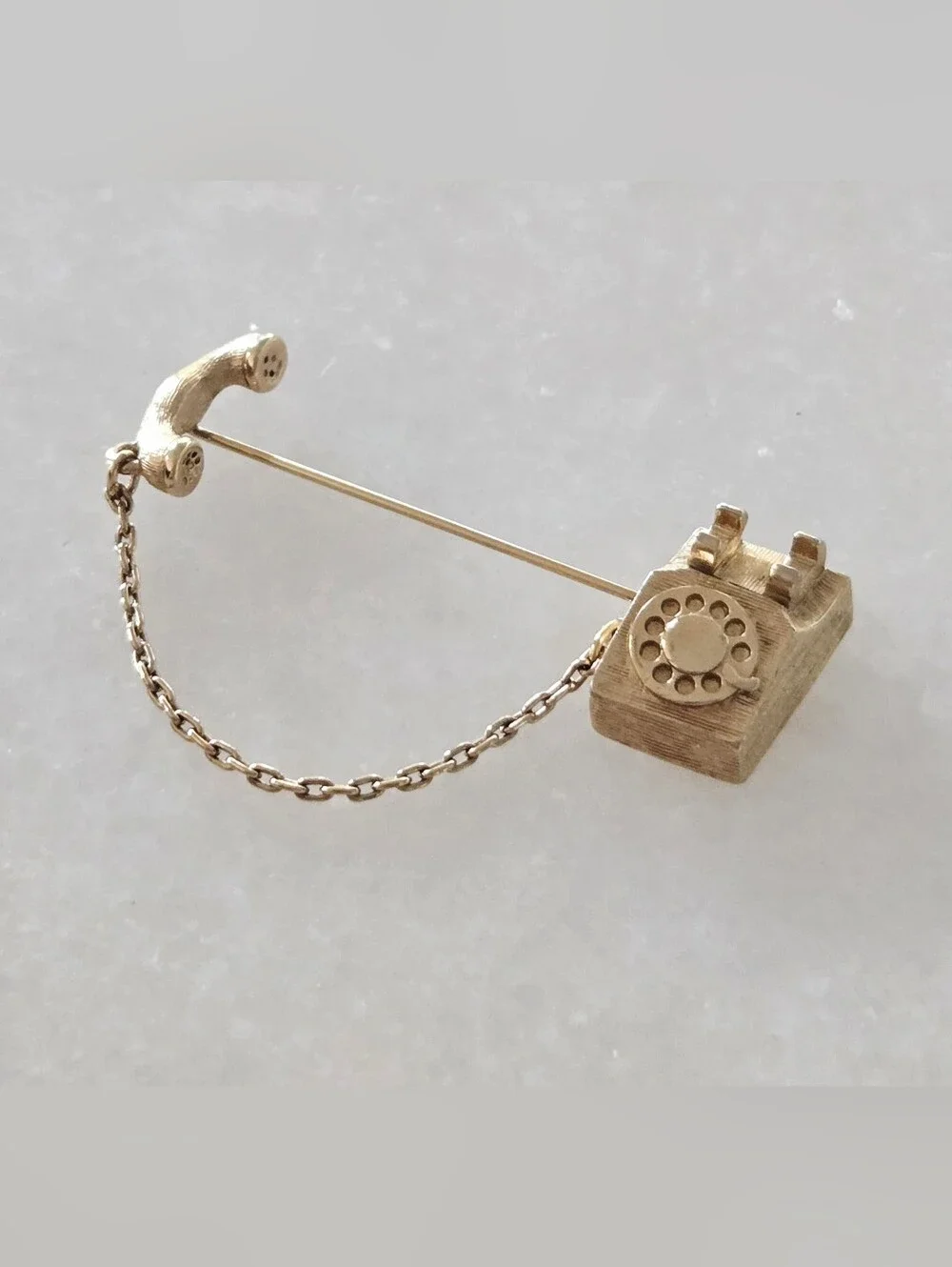 Vtg 80s Avon Rotary Phone Stick Pin, Retro, Hat, Tote Bag, Scarf